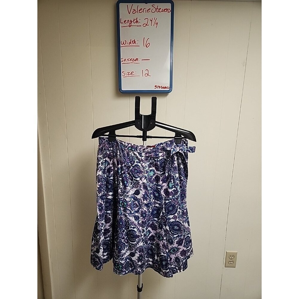Valerie Stevens Lined Skirt Side Zip & Tie Purple Women's Size 12P